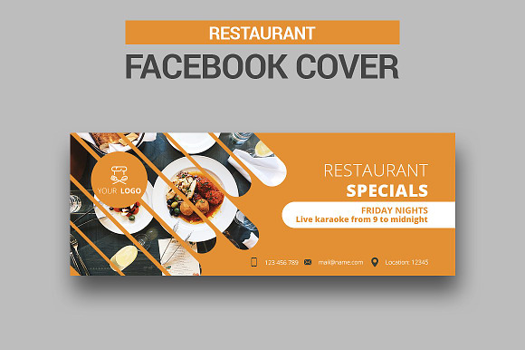 Restaurant Facebook Covers in Facebook Templates - product preview 1