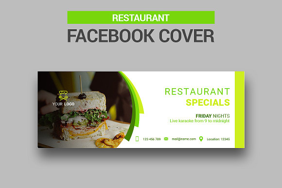 Restaurant Facebook Covers in Facebook Templates - product preview 2