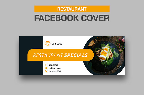 Restaurant Facebook Covers in Facebook Templates - product preview 3