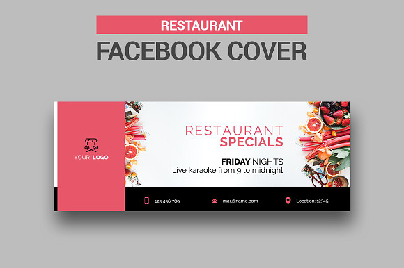 Restaurant Facebook Covers in Facebook Templates - product preview 5
