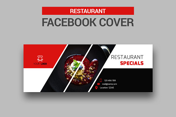 Restaurant Facebook Covers in Facebook Templates - product preview 6