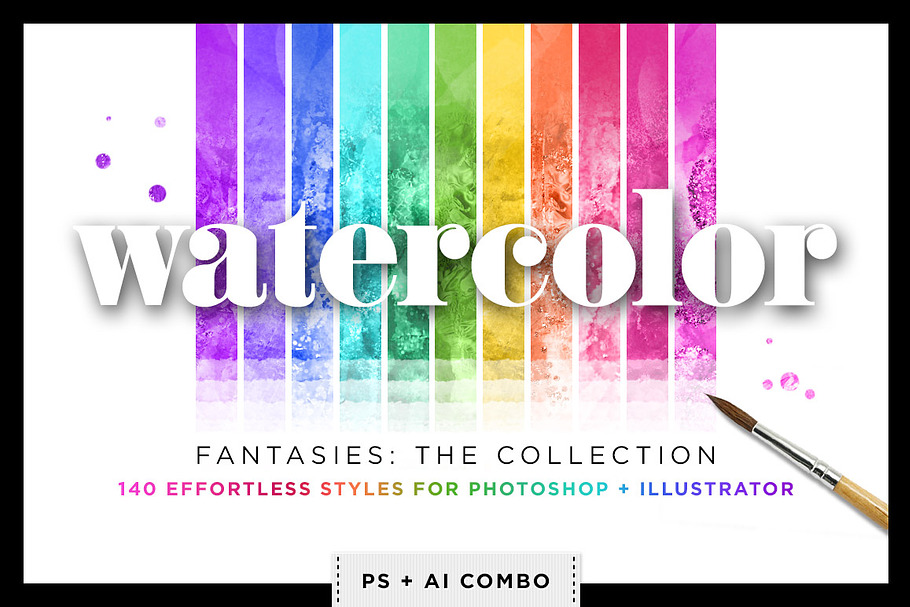 Watercolor & Glitter Styles Bundle in Photoshop Layer Styles - product preview 8