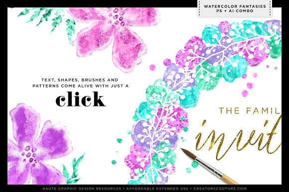 Watercolor & Glitter Styles Bundle in Photoshop Layer Styles - product preview 2