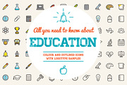 Awesome Education Icons and Logo Set