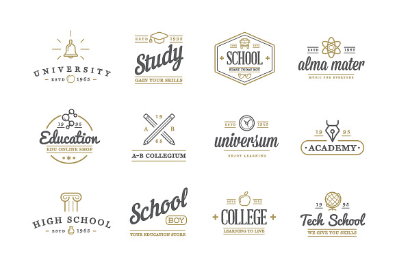 Awesome Education Icons and Logo Set in Calendar Icons - product preview 3