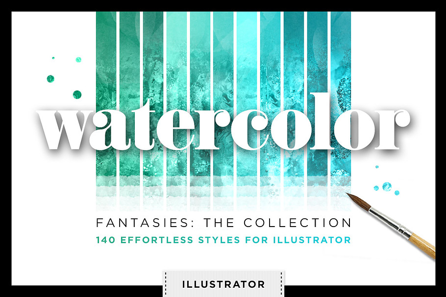 Watercolor Glitter Styles Vector Ai