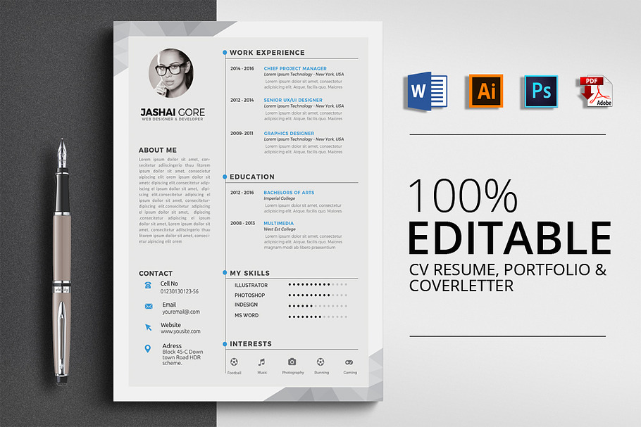 Clean & Professional Word Resumr in Resume Templates - product preview 8