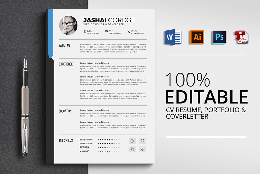 Office Word Resume CV in Resume Templates - product preview 8