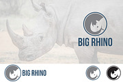 Abstract Rhinoceros in Circle Logo