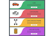 Auto workshop web banner templates set