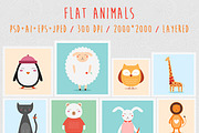 Flat Animals Set