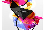 Vector color geometric abstract composition, triangular and polygonal design elements, digital background