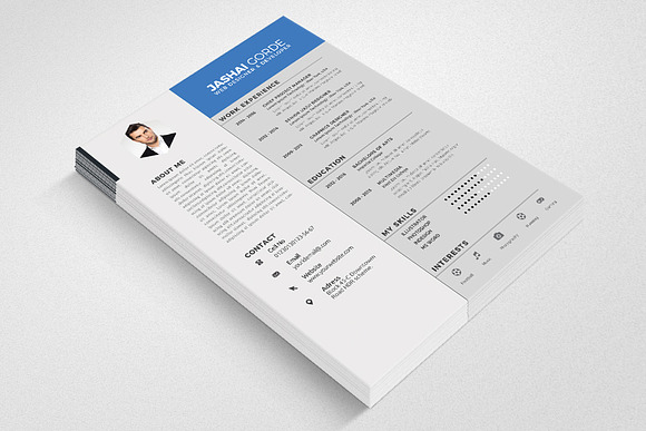 Corporate Word CV Resume in Resume Templates - product preview 1
