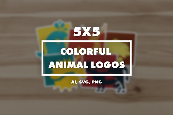 5x5 COLORFUL Animal logos