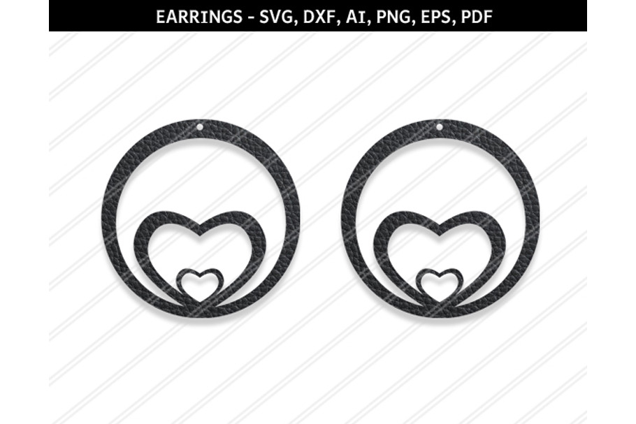 Heart earrings,svg,dxf,ai,eps,png