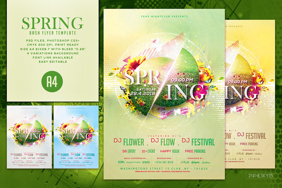 Spring Bash Flyer Template in Flyer Templates - product preview 8