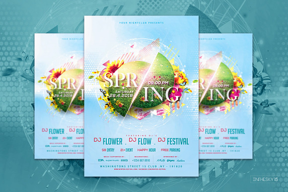 Spring Bash Flyer Template in Flyer Templates - product preview 2