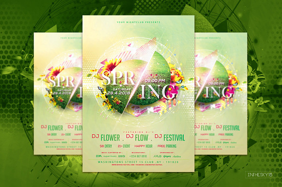 Spring Bash Flyer Template in Flyer Templates - product preview 3