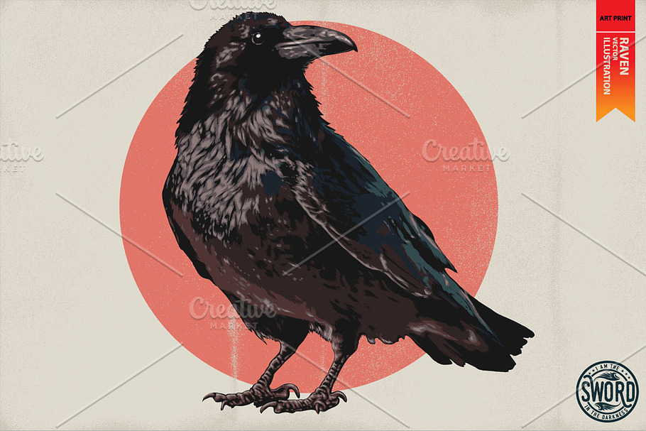 RAVEN - Vector illustration in Illustrations - product preview 8