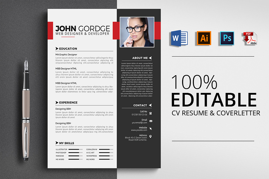 Resume CV MS Word in Resume Templates - product preview 8