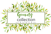 Greenery Collection. Watercolor set