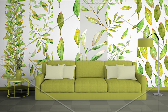 Greenery Collection. Watercolor set in Illustrations - product preview 6