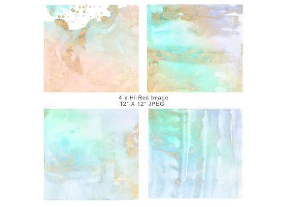 Watercolor Glittered Backgrounds in Textures - product preview 2