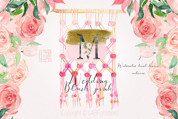 Blush pink bougainvillea flowers in Illustrations - product preview 6
