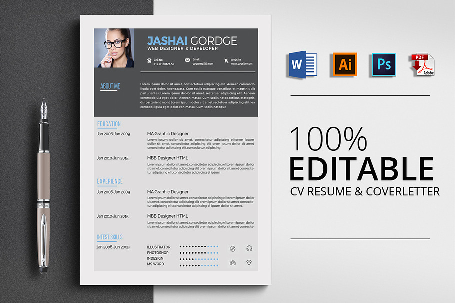 CV Resume, Coverletter in Letter Templates - product preview 8