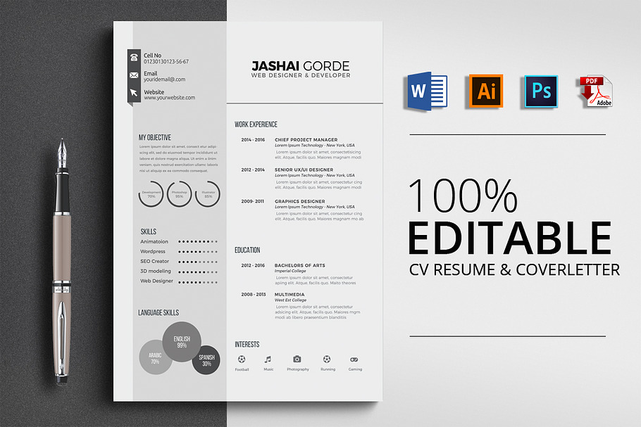 Word Professional Resume in Resume Templates - product preview 8