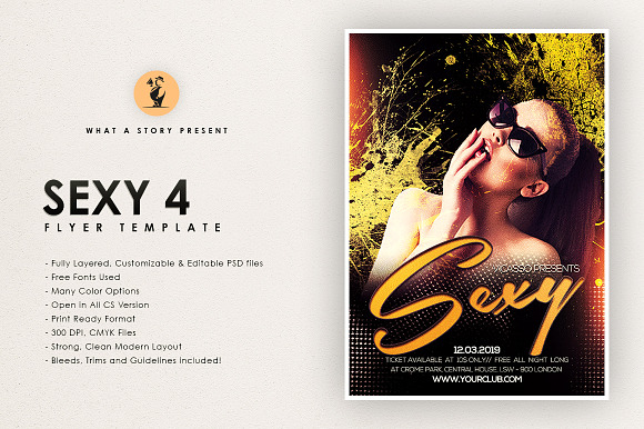 Sexy 4 in Flyer Templates - product preview 1