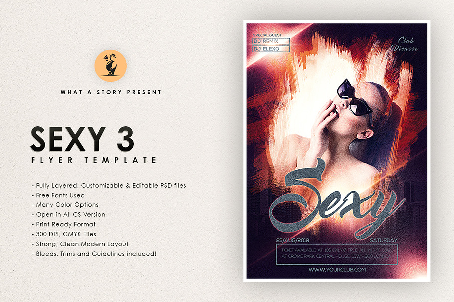 Sexy 3 in Flyer Templates - product preview 8