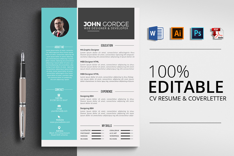 CV Resume Microsoft Word in Resume Templates - product preview 8