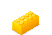 Bright colorful yellow lego brick