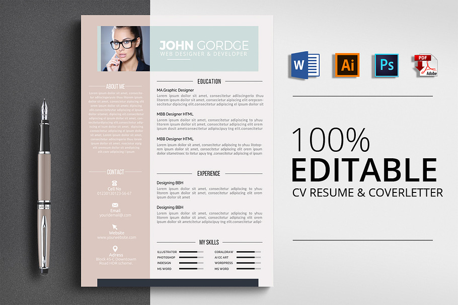 Resume CV Word Format in Resume Templates - product preview 8