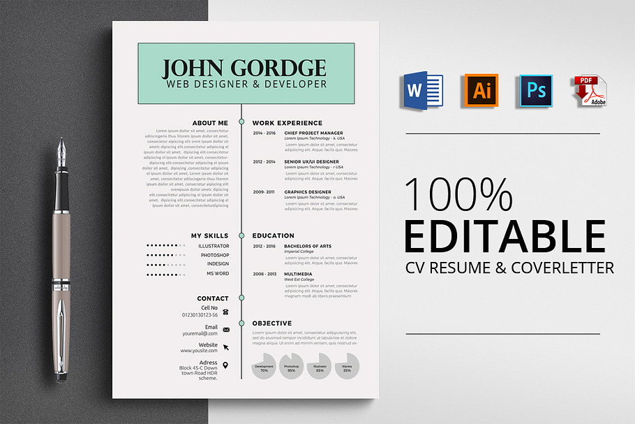 Simple Professional Word Resume in Resume Templates - product preview 8