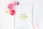 Styled Floral on White Frame Image