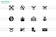 Quadcopter and flying drone icons