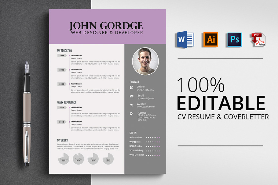 CV Resume Word in Resume Templates - product preview 8