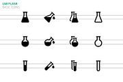 Lab flask icons on white background