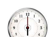 Realistic clock face showing 06-00