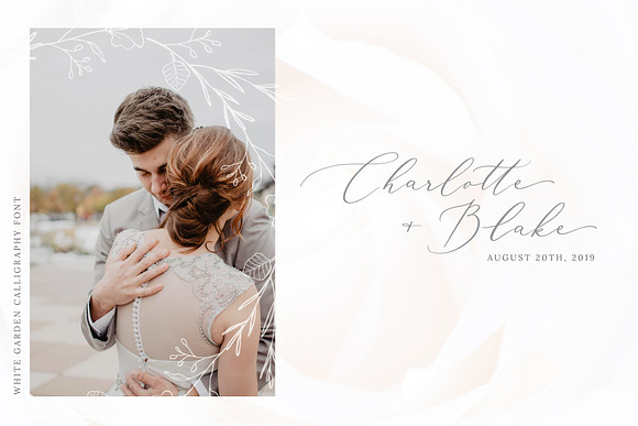White Garden Calligraphy Logo Font in Wedding Fonts - product preview 1