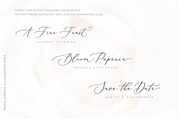 White Garden Calligraphy Logo Font in Wedding Fonts - product preview 4