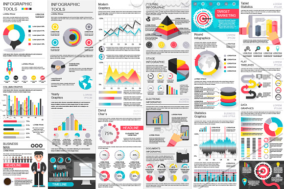 Infographic Elements Mega Bundle in Presentation Templates - product preview 1