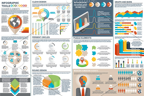 Infographic Elements Mega Bundle in Presentation Templates - product preview 3