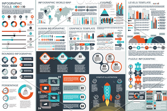 Infographic Elements Mega Bundle in Presentation Templates - product preview 6