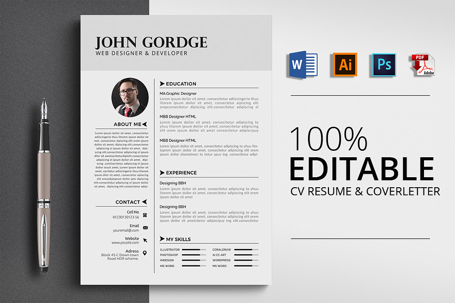 Word CV Design in Resume Templates - product preview 8