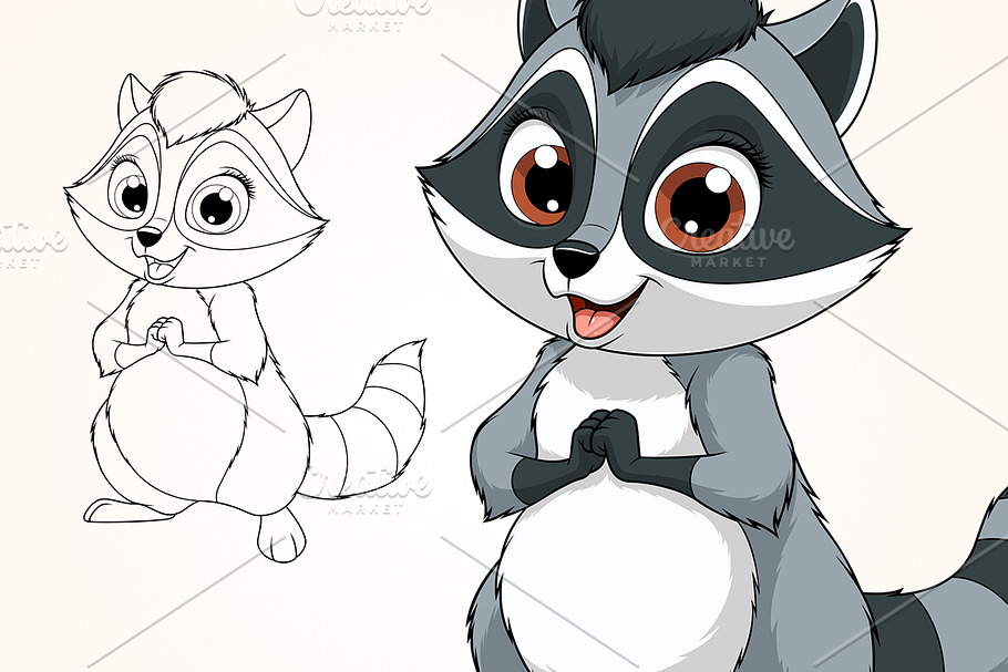 Funny little raccoon in Illustrations - product preview 8