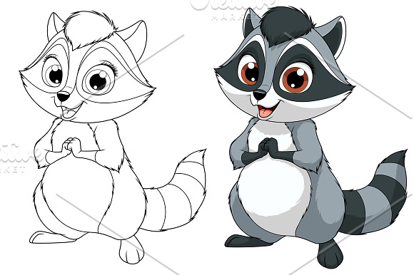 Funny little raccoon in Illustrations - product preview 1