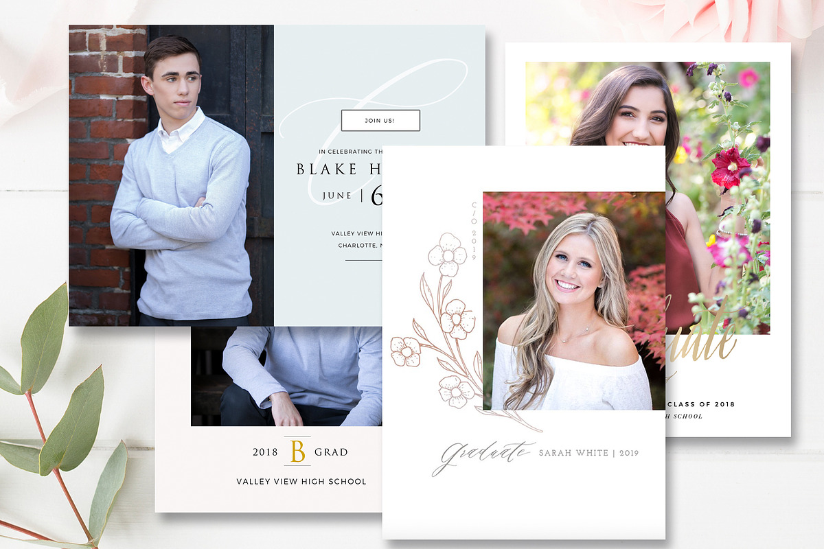 Senior Graduation Photo Card Bundle in Card Templates - product preview 8